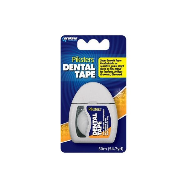 ERSKINE PIKSTERS DentalTape - nitka w formie taśmy z PTFE do wąskich przestrzeni międzyzębowych, 50 m