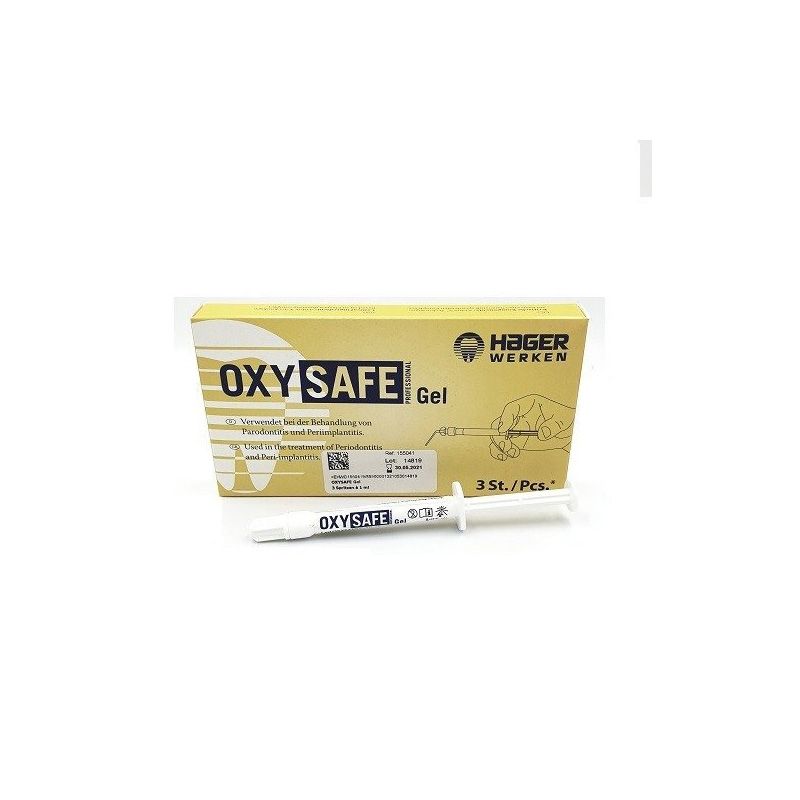 OXYSAFE żel przy paradontozie, Periimplantitis, kieszeniach dziąsłowych, 1 ml