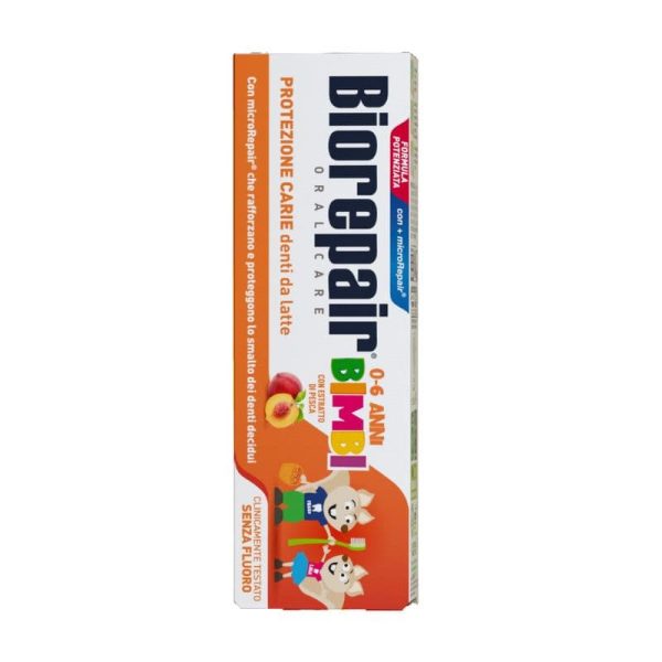 Biorepair KIDS 50 ml - wzmacniająco-ochronna pasta do zębów mlecznych o smaku brzoskwini
