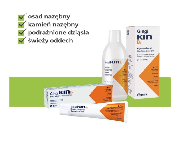 KIN B5 płynantybakteryjny do płukania jamy ustnej przeciw płytce nazębnej i kamieniowi nazębnemu, 500 ml - obrazek 2