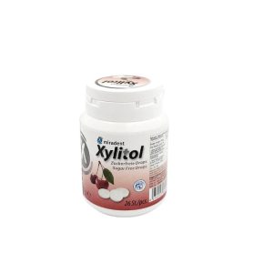 MIRADENT Xylitol Drops - przeciwpróchnicze cukierki z ksylitolem dla dzieci i dorosłych, 25 szt, smak wiśniowy