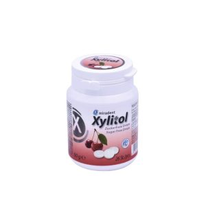 MIRADENT Xylitol Drops - przeciwpróchnicze cukierki z ksylitolem dla dzieci i dorosłych, 26 szt, smak wiśniowy