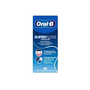 ORAL-B SuperFloss Threader New - Nić dentystyczna do czyszczenia aparatów ortodontycznych, mostów 50x60cm