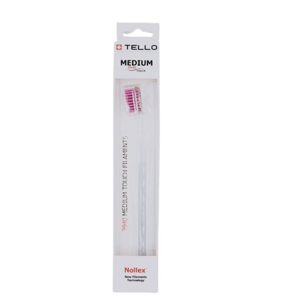 TELLO 3940 MEDIUM Pink 1szt. - periodontologiczna szczoteczka do mycia zębów z gęstym włosiem