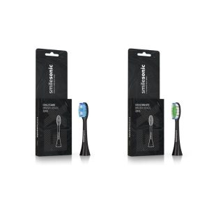 Smilesonic SET Daily&Shiny Black - zestaw końcówek do szczoteczek sonicznych, 4 szt