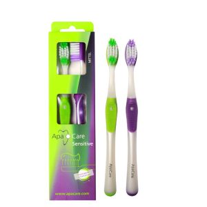 ApaCare Sensitive Manual Toothbrush 2szt - zestaw dwóch miękkich szczoteczek do zębów  APACARE Sensitive Manual Toothbrush 2szt. - miękkie szczoteczki do zębów zestaw