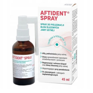 Aftident - Spray do pielęgnacji błon śluzowych jamy ustnej z KOENZYMEM Q10 i TAURYNĄ