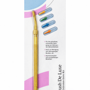 Zestaw do czyszczenia przestrzeni międzyzębowych – złoty uchwyt + 4 szczotki