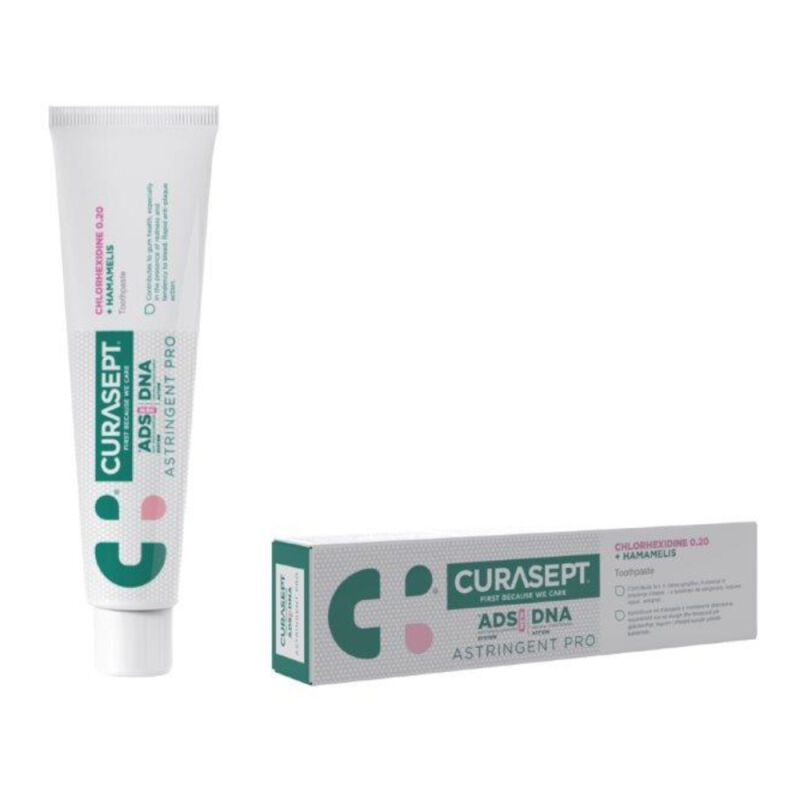 CURASEPT ADS DNA 720 ASTRINGENT 0,20% CHX 75 ml – ściągająca pasta do zębów z chlorheksydyną i oczarem wirginijskim