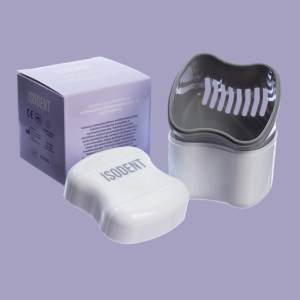 Pojemnik IsoDent do czyszczenia i przechowywania aparatów, ochraniaczy i protez