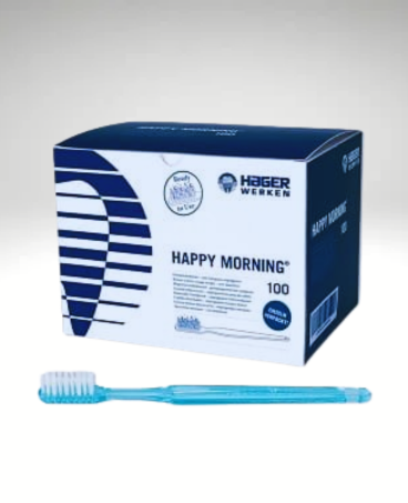Jednorazowe szczoteczki do zębów Happy Morning nasączone pastą miękkie