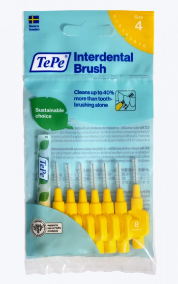 TePe Original Szczoteczki Międzyzębowe z Bioplastiku 0,7 mm Żółte – 8 szt.
