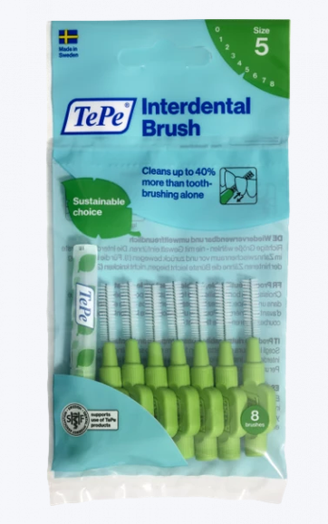 TePe Original Szczoteczki Międzyzębowe z Bioplastiku 0,8 mm Zielone – 8 szt.
