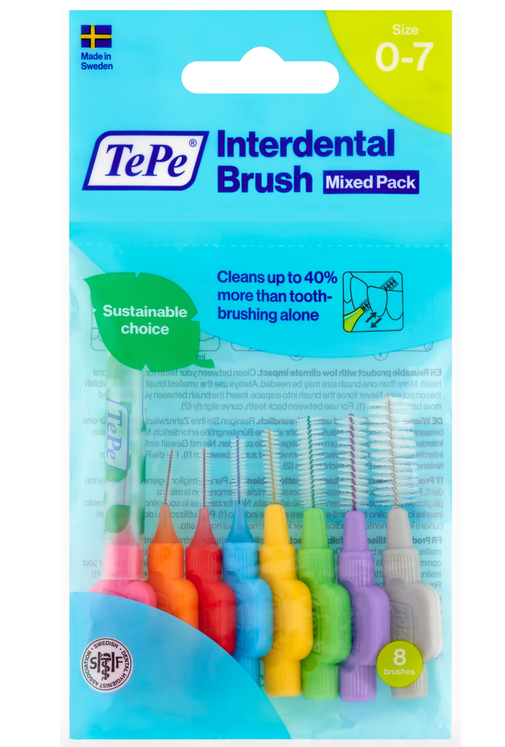 TePe Original szczoteczki międzyzębowe MIX – zestaw startowy 8 rozmiarów