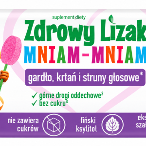 Zdrowy Lizak Mniam-Mniam na gardło czarna porzeczka 1 szt. – bez cukru