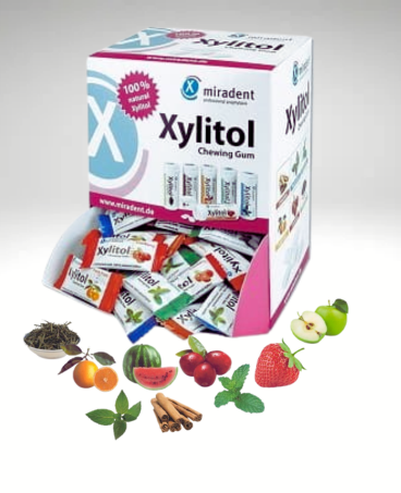 Miradent Xylitol MIX – 10 saszetek × 2 gumy z ksylitolem, mix smaków