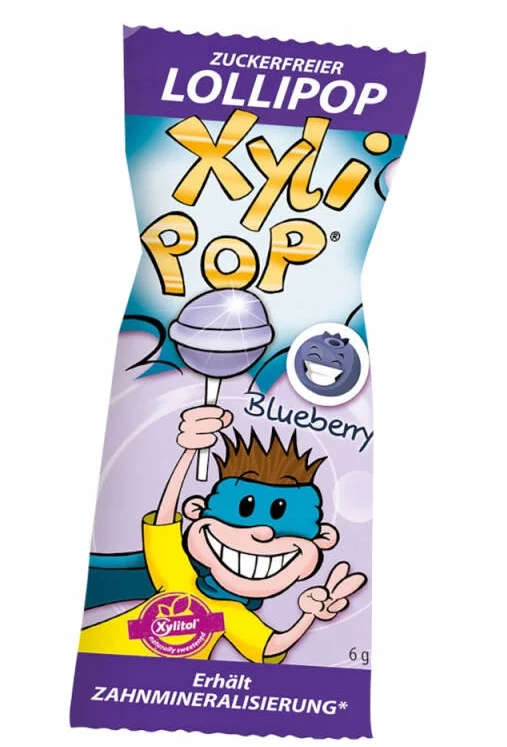 Zdrowy lizak z ksylitolem MIRADENT XYLIPOP smak jagodowy