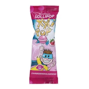Zdrowy lizak z ksylitolem MIRADENT XYLIPOP smak truskawkowy