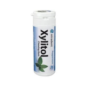 Miradent Xylitol Peppermint – guma z ksylitolem bez cukru, mocna mięta, 30 szt.
