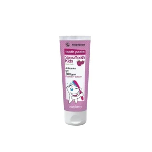 FrezyDERM Sensiteeth 50 ml - ochronna pasta dla dzieci od 3 do 6 roku życia z wapniem i fluorem, smak jagodowy