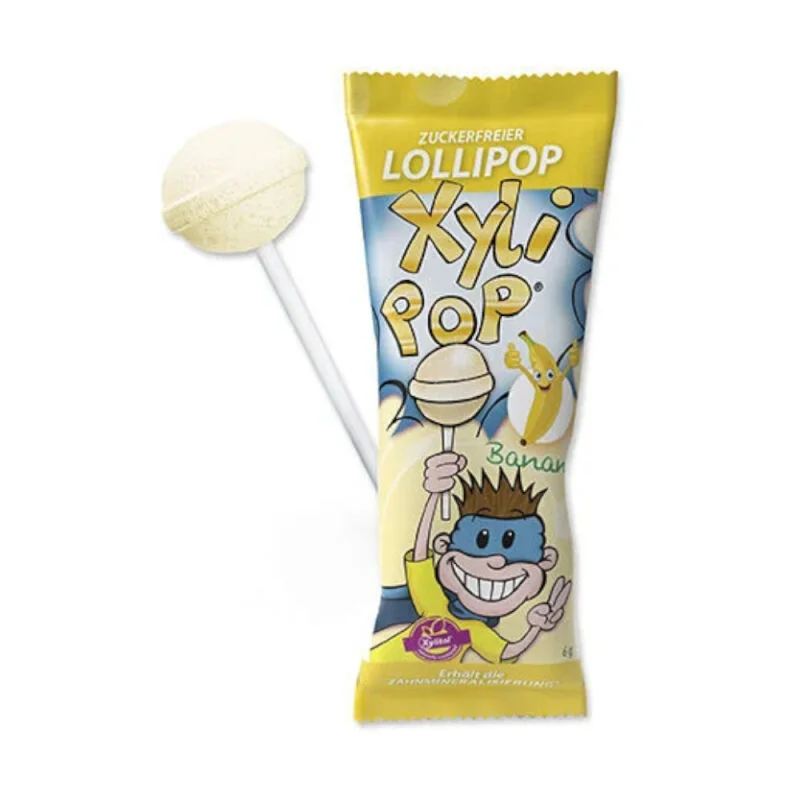 Zdrowy lizak z ksylitolem MIRADENT XYLIPOP smak bananowy