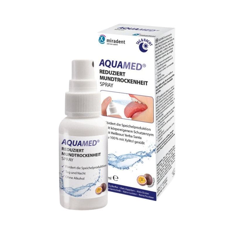 Спрей Miradent Aquamed при сухости полости рта, без спирта, маракуйя, 30 мл
