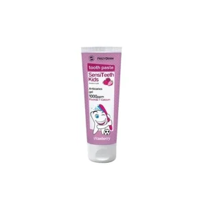 FrezyDERM Sensiteeth 50 ml - ochronna pasta dla dzieci od 6 roku życia z wapniem i fluorem, smak truskawkowy