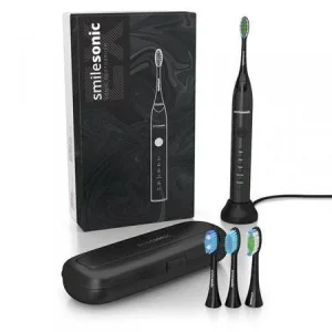 SmileSonic EX Black – szczoteczka soniczna 96 000 ruchów, 4 końcówki