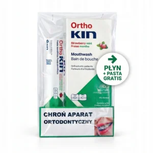 PŁYN 500+ PASTA 75ml GRATIS zestaw Ortho Kin truskawkowo - miętowy