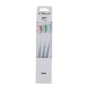 TELLO 4920 TRIO Soft miękka szczoteczka do mycia zębów z bardzo gęstym włosiem - 3 szt kolorowe