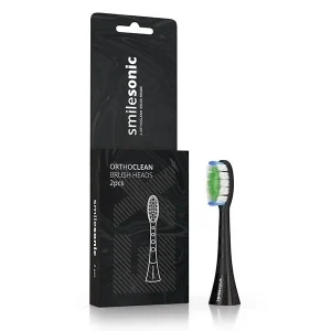 Smilesonic OrthoClean 2 szt - końcówki do precyzyjnego usuwania płytki nazębnej, czarne