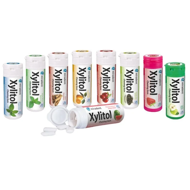 MIRADENT Xylitol Chewing Gum - guma do żucia z ksylitolem przeciw próchnicy, 30 szt, smak Cynamon - obrazek 2