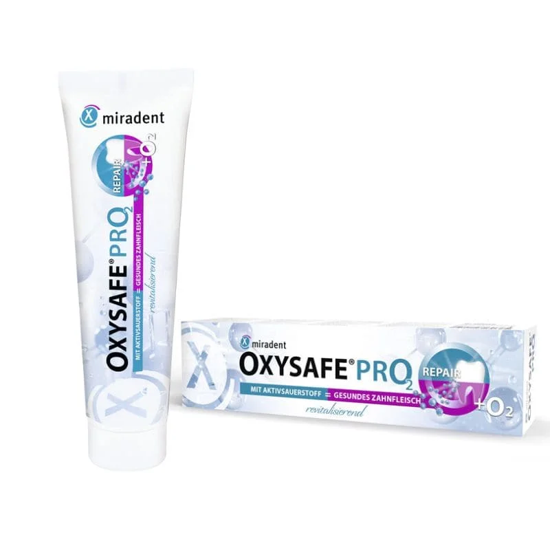 Зубная паста Miradent OxySafe Pro2, с активным кислородом и ксилитом, 1450 ppm фтора, 75 мл