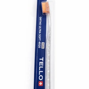 Tello Ortho Ultra Soft 1 szt - ortodontyczna szczoteczka do mycia zębów z aparatem orto