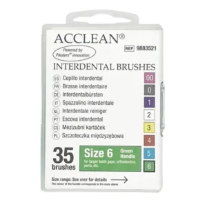 ACCLEAN Interdental 6 - szczoteczki międzyzębowe LARGE + ORTO+ PERIO, 0.63, zielone 35 szt