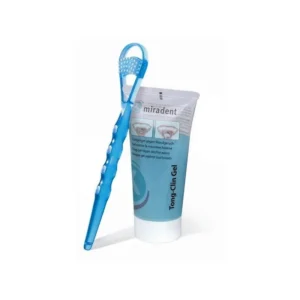 Miradent Tong-Clin Set – szczoteczka do języka + żel 50 ml na świeży oddech
