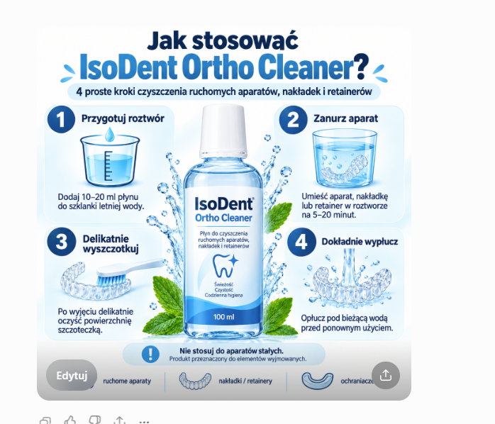 IsoDent Ortho Cleaner 100 ml – koncentrat do aparatów, nakładek i ochraniaczy - obrazek 3